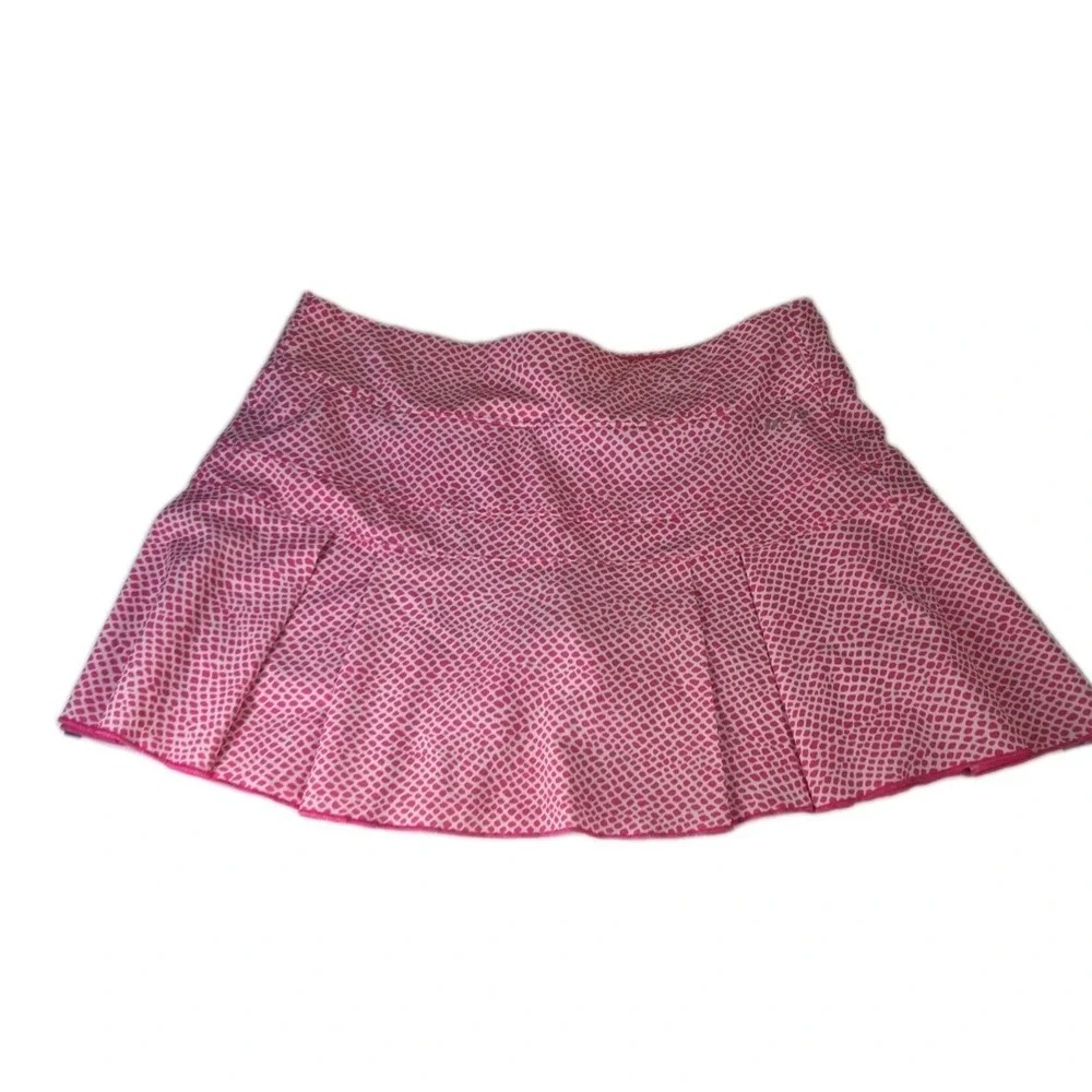 Nike Dri-FIT Victory Printed Tennis Skort Pink/White Pleated — Size Small Long